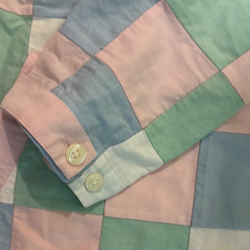 Vineyard Vines Women's Offshore Pastel Oxford Patchwork Hoodie Preppy & Fun! - Picture 7 of 13